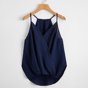 Asymmetrical Hem Wrap Cami Top
